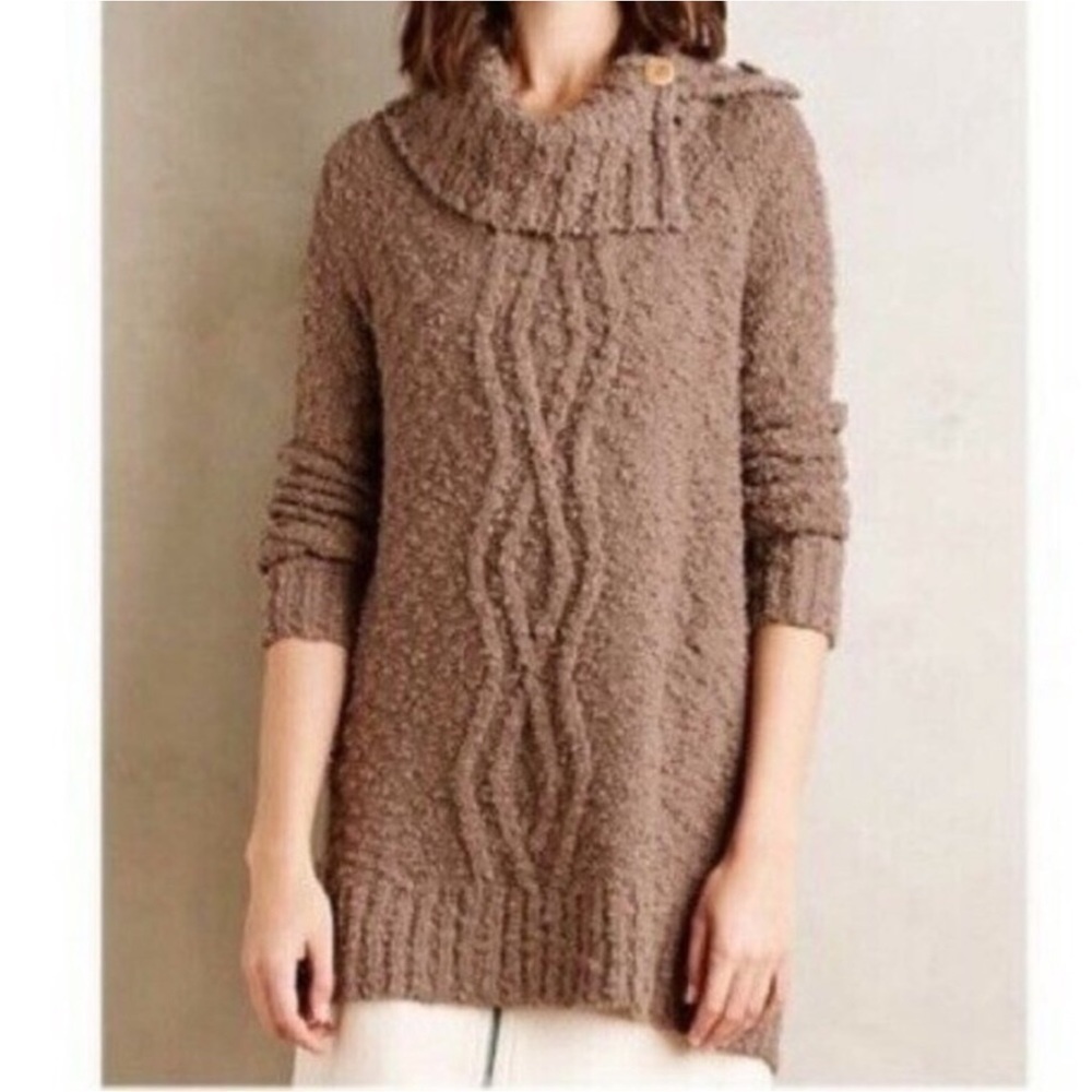 Anthropologie Moth Chunky Knit Cowlneck Sweater